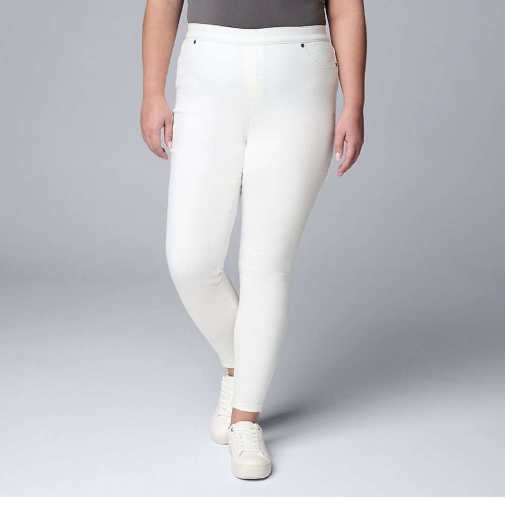 🆕 VERA WANG Slip-On Denim Jean Leggings / Size 2x